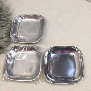 3 Square Aluminum Trinket or candle tray